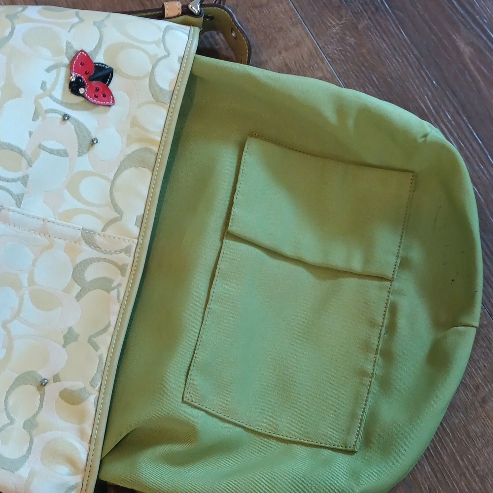 *Upcycled Coach Y2k Green Hobo With Coach Ladybugs 🐞 - Picture 15 of 17
